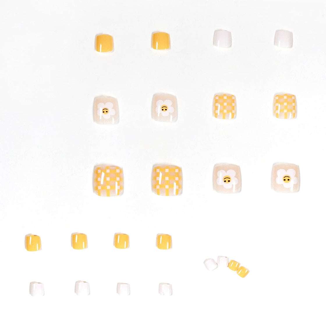 SMOOKY Reusable - 24 Pcs Foot Nail Art Designs Kit-Yellow Star