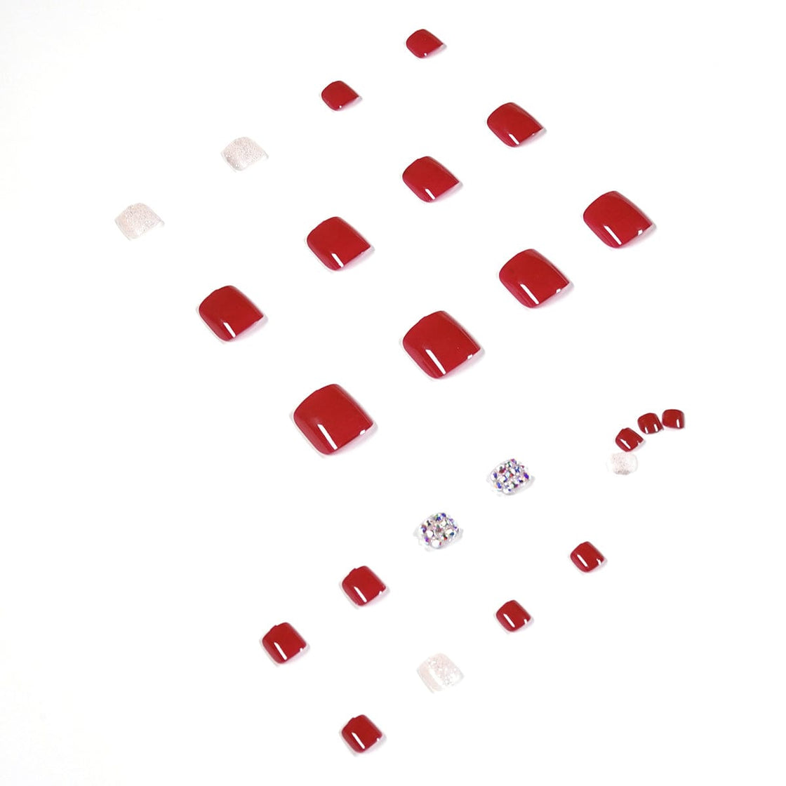  Foot Nail Art Designs Kit-Sky Red and Silver