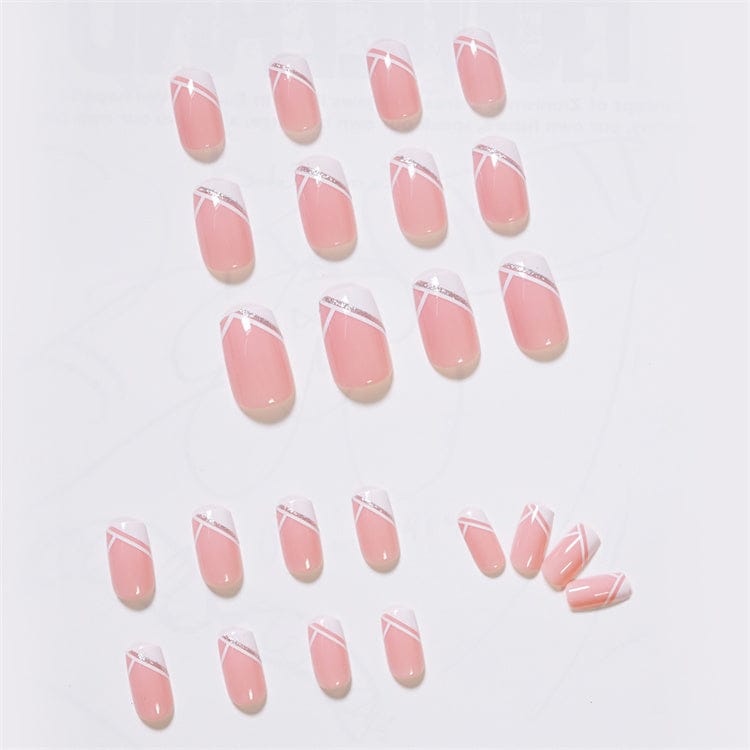 SMOOKY Reusable - 24 Pcs nail art designs kit -Pink and White