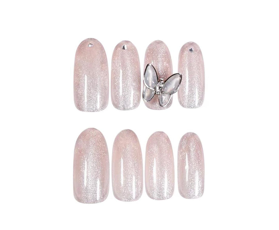 press on nails kit -Silver Fly